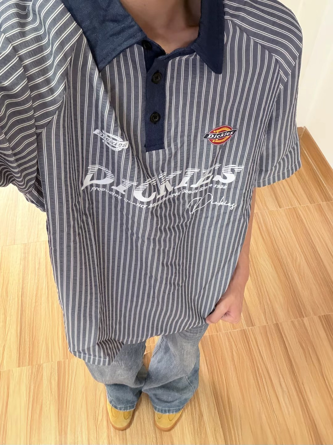 广东夏天很适配的条纹polo衫..